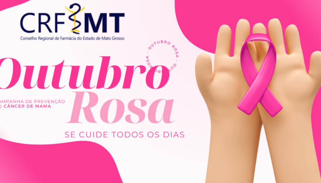 Outubro Rosa Banner Paisagem Rosa e Branco